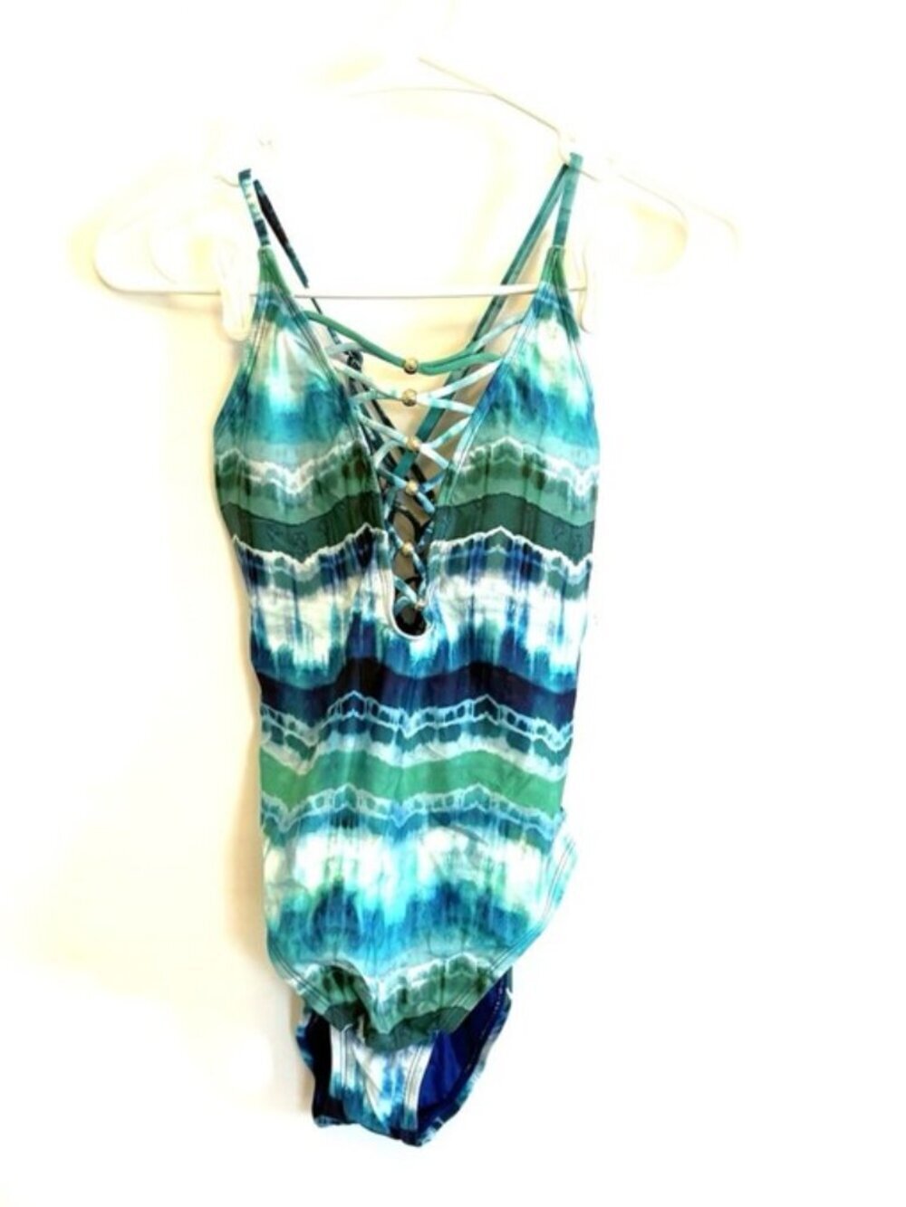 La Blanca Women’s Blue Green One Piece Swimsuit Size 4